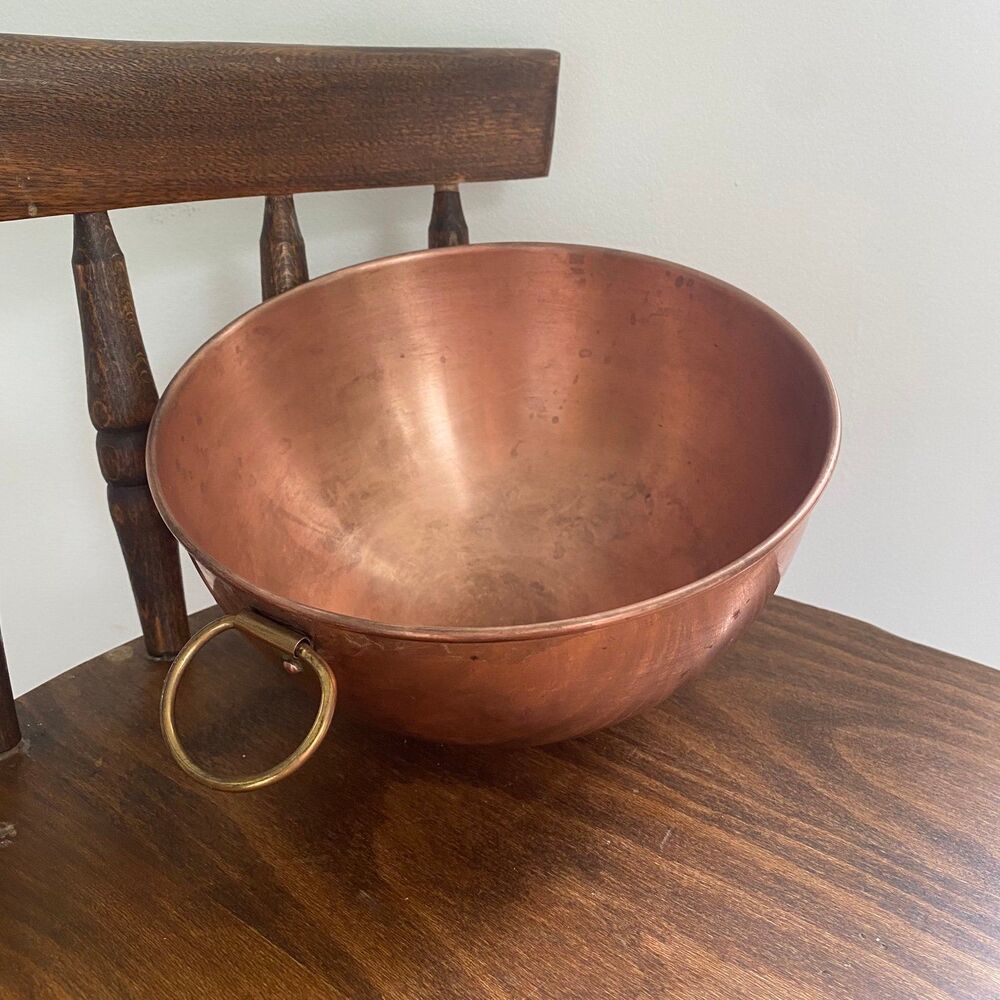 ODI Vintage Copper Round Bottom Mixing Bowl with Ring Handle, 8in